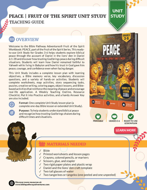 Unit Study | Peace: Fruit of the Spirit (Grades 3-6)