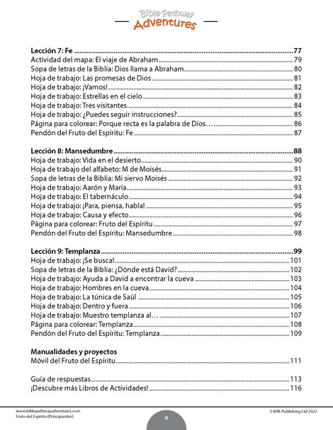 Libro de actividades del Fruto del Espíritu para principiantes