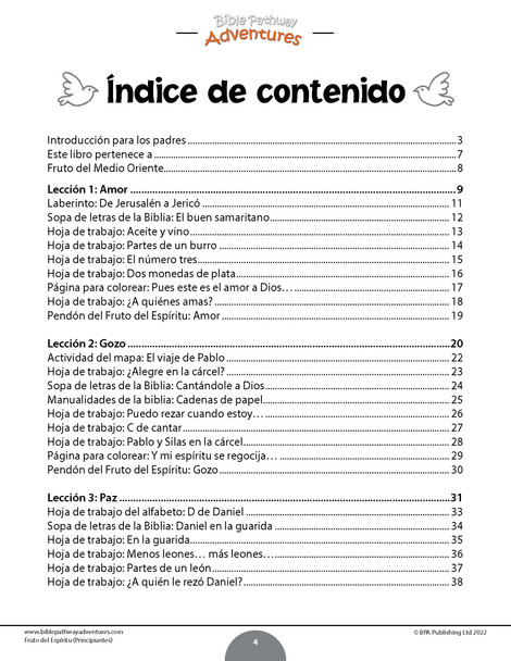 Libro de actividades del Fruto del Espíritu para principiantes