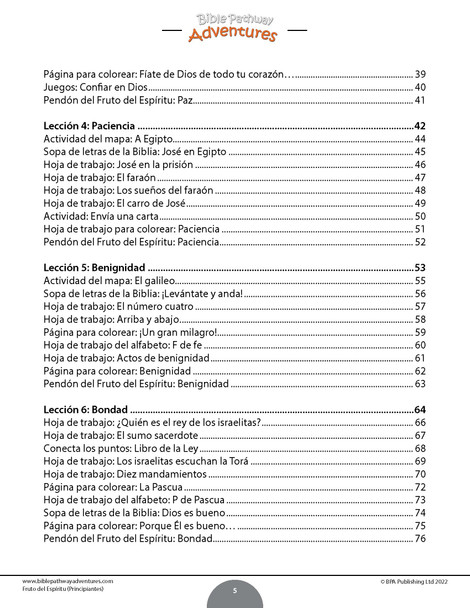 Libro de actividades del Fruto del Espíritu para principiantes