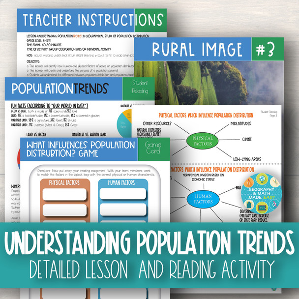 NEW! GEOGRAPHY, UNDERSTANDING POPULATION TRENDS, A STUDY OF POPULATION DENSITY