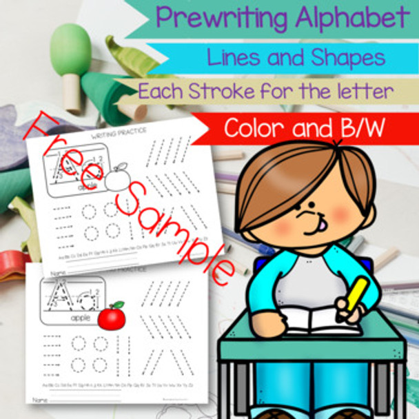 FREE SAMPLE PREWRITING ALPHABET Tracing Lines and Shapes
