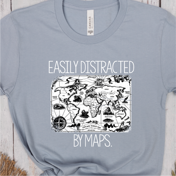 "Easily Distracted by Maps" T-Shirt