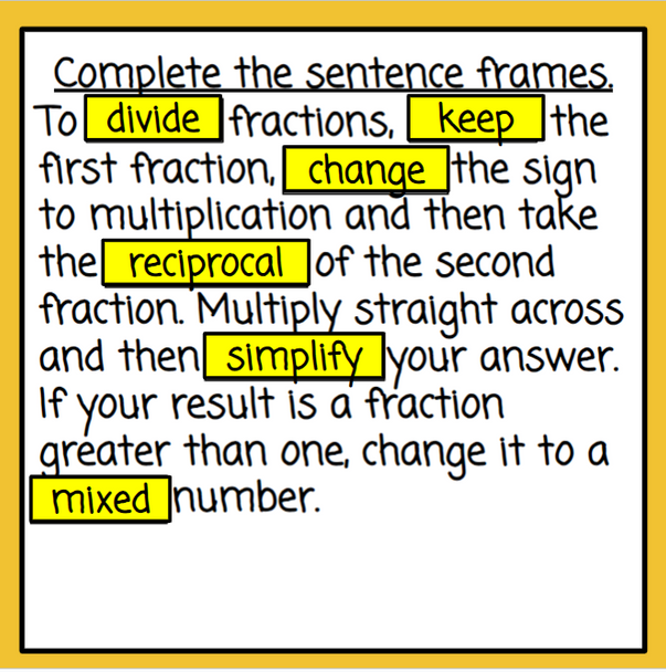 Dividing Fractions with Number Chips