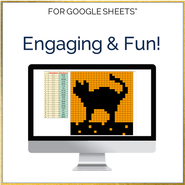 Halloween Operations with Fractions Pixel Art Activity