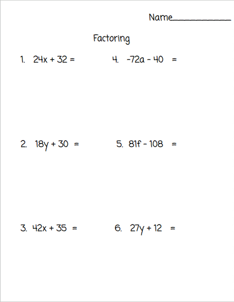 Factoring Lesson - Digital and Printable