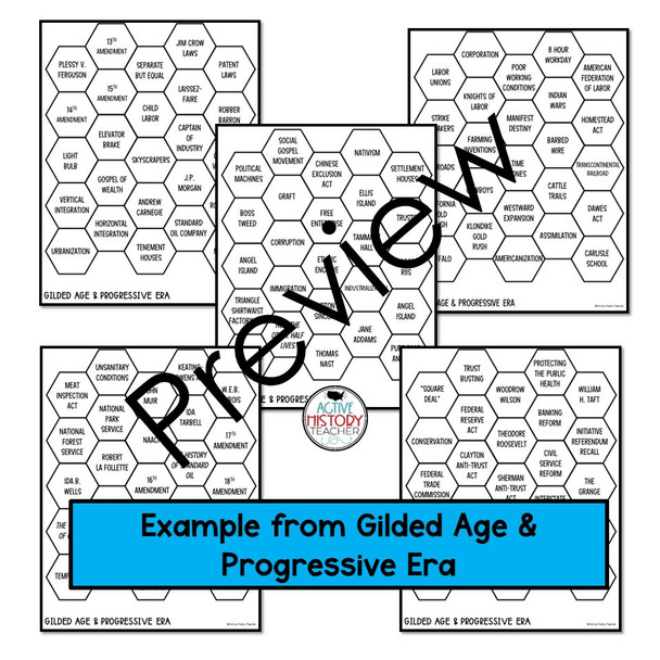 US History EOC Review Activity Hexagonal Thinking BUNDLE