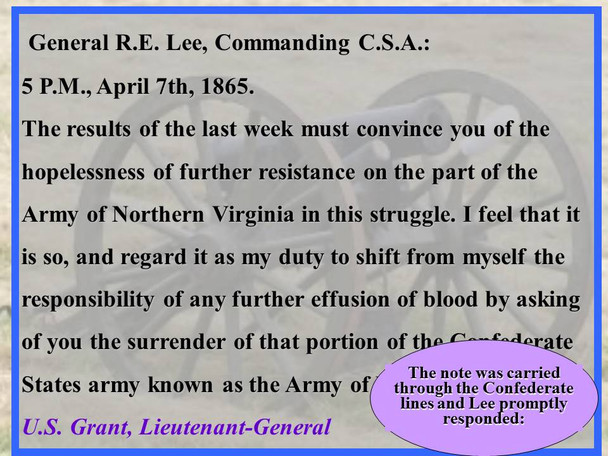 Surrender at Appomattox-The Civil War Ends.