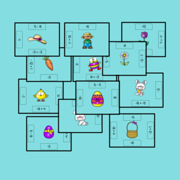 Easter Puzzle - Adding and Subtracting Integers
