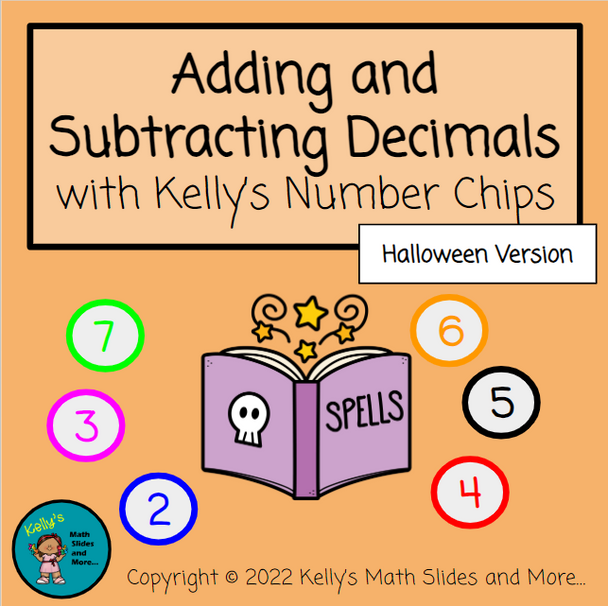 Halloween Adding and Subtracting Decimals with Number Chips