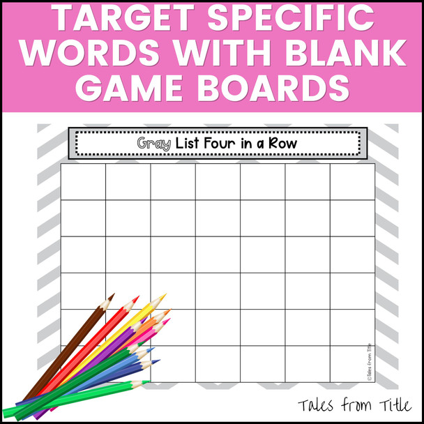 Fry's First 100 Sight Word Games: Four in a Row: Words 91 - 100 - Printable