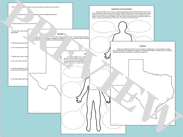 The Texas Frontier Jigsaw and Activities