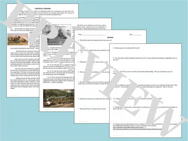 Texas Cattle Drives and Ranching Primary Source Analysis