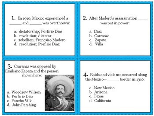 Texas During World War 1 Task Cards