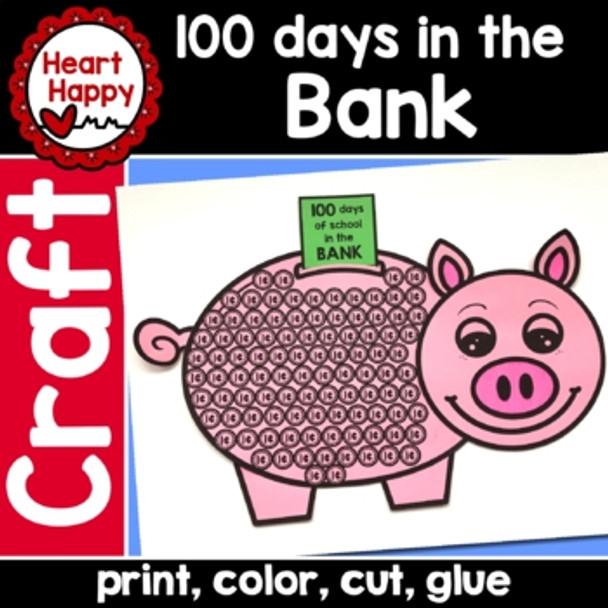 100 Days of School in the Bank Craft