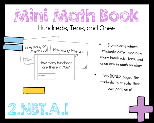 2nd Grade Math Hundreds Tens Ones 2.NBT.A.1