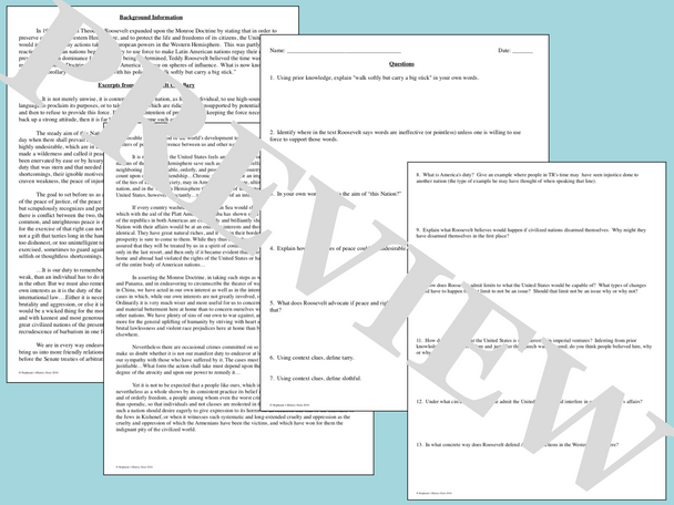 The Roosevelt Corollary Text and Image Analysis