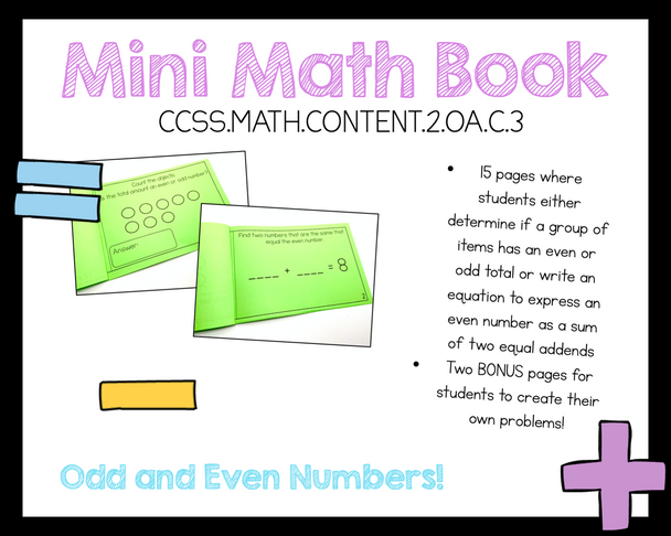 2nd Grade Math Even and Odd Numbers 2.OA.C.3