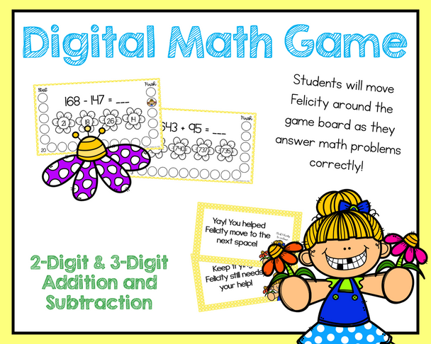 Spring 2-Digit and 3-Digit Addition & Subtraction Game