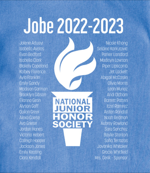 Jobe National Junior Honor Society Shirt