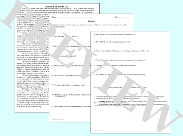 The Christmas Truce Primary Source Analysis