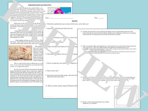 Cortes Meets the Aztecs Primary Source Analysis