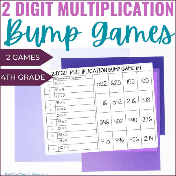 2 Digit by 1 Digit and 2 Digit by 2 Digit Multiplication Bump Game