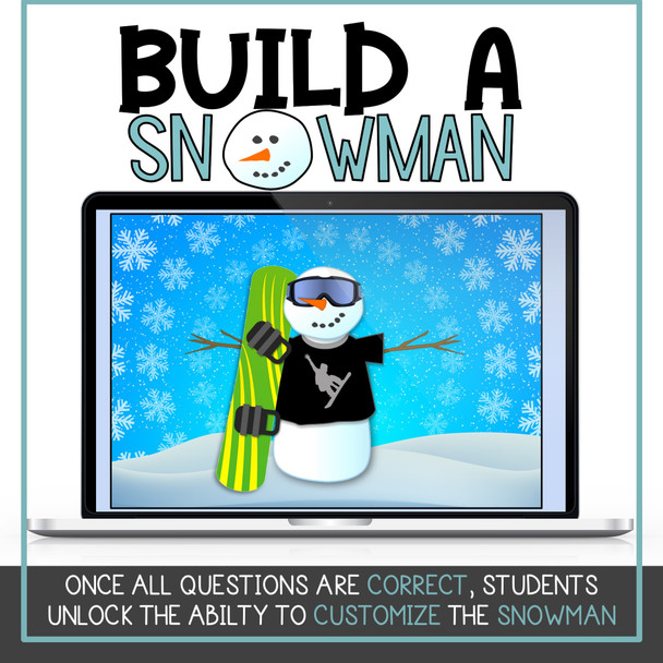 Percent Proportion Build a Snowman Self-Checking Google Sheets Activity