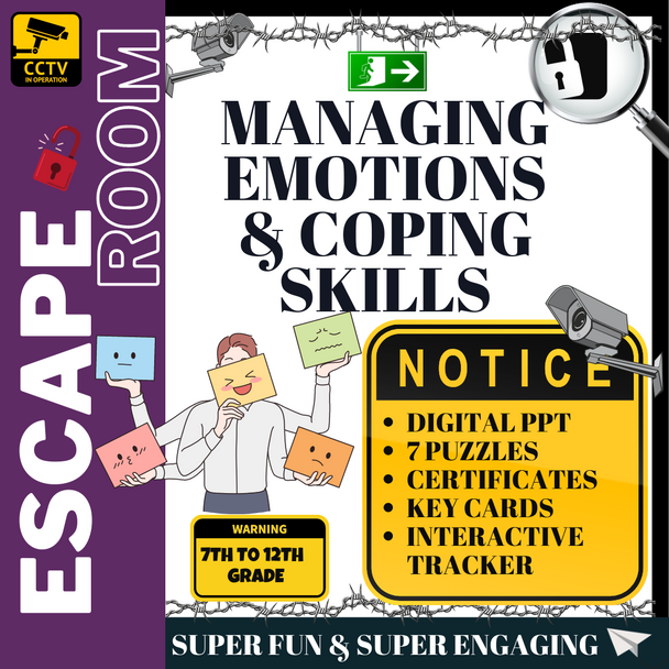 Managing Emotions and Coping Skills Escape Room 