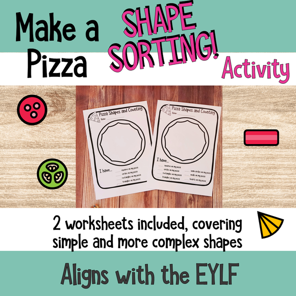 Make A Pizza Shape Sorting and Counting Activity for Pre K and Kindergarten