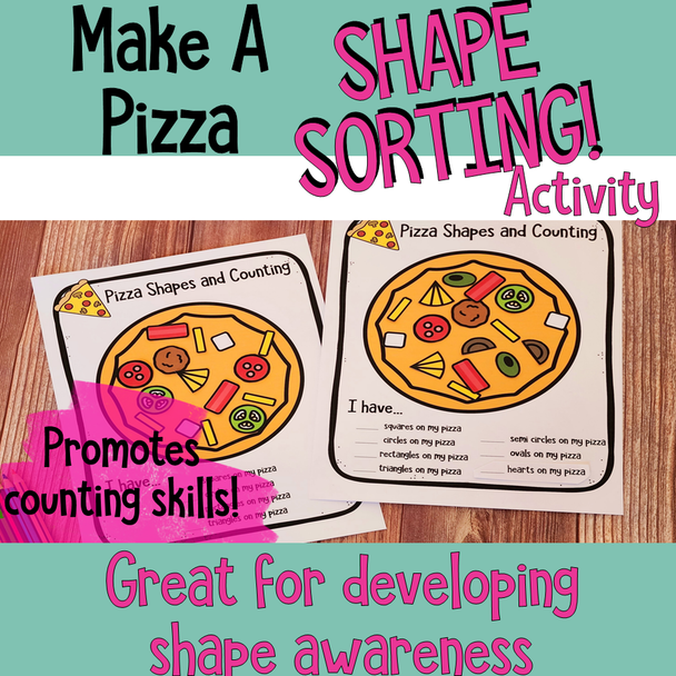 Make A Pizza Shape Sorting and Counting Activity for Pre K and Kindergarten