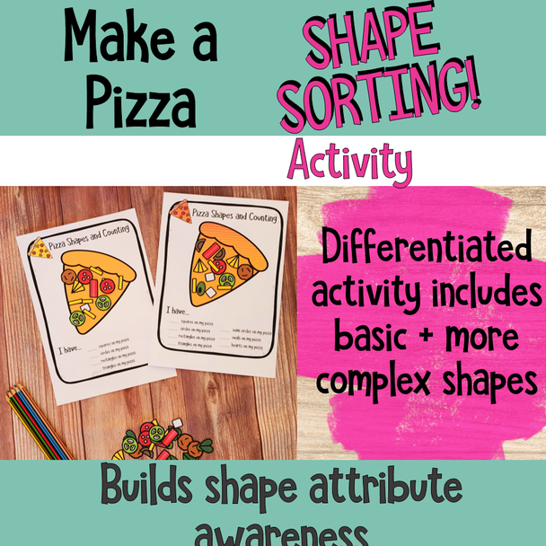Make A Pizza Shape Sorting and Counting Activity for Pre K and Kindergarten