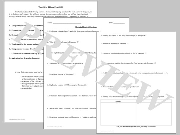 World War 2 Home Front DBQ