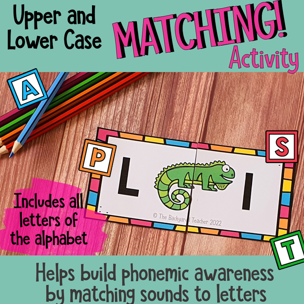 Upper and Lower Case Letter Matching Activity for Pre K and Kindergarten