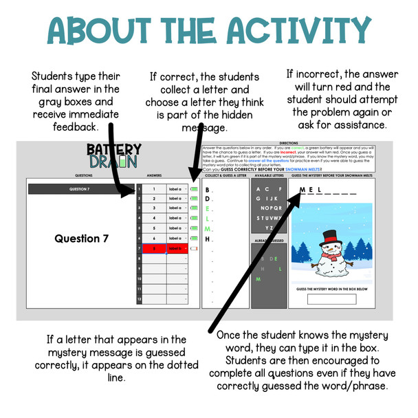 Percent Change Self-Checking Digital Holiday - Winter - Christmas Activity