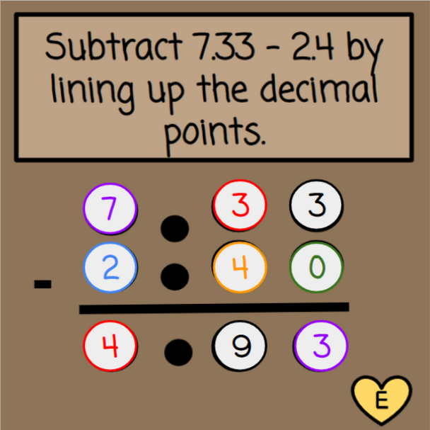 Thanksgiving Adding and Subtracting Decimals - Digital and Printable