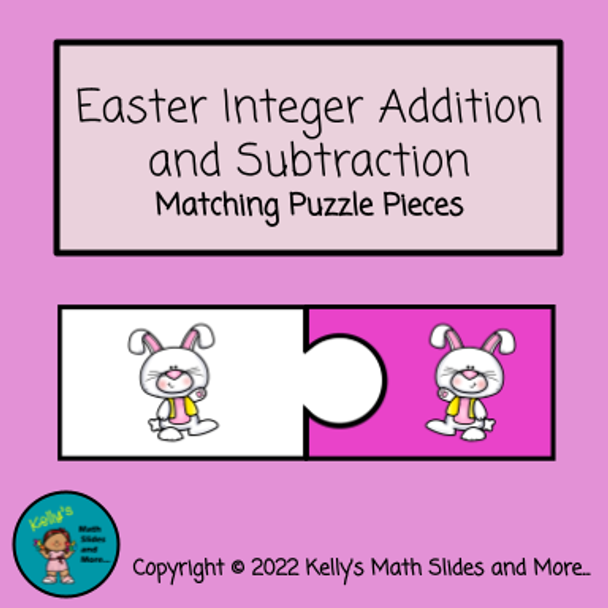 Easter Integer Addition and Subtraction Matching Puzzle Pieces