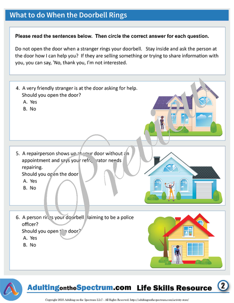 Essential Life Skills Activity for Teens and Adults - What to do When the Doorbell Rings