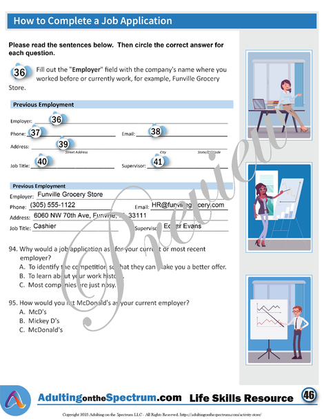 Practical Employment Skills Activity for Teens - How to Fill Out a Job Application