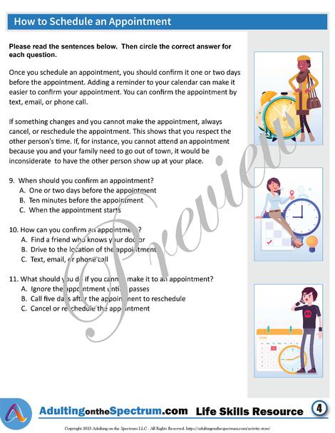 Essential Life Skills Activity for Teens and Adults - How to Schedule an Appointment