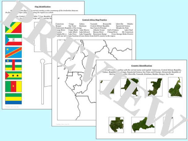 Central Africa's Physical Geography Learning Packet