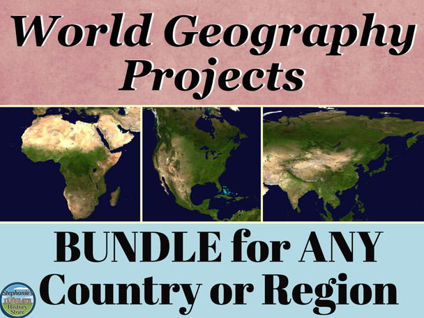 World Geography Projects BUNDLE for Any Region or Country
