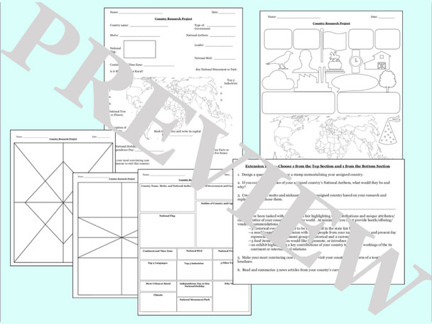 World Geography Projects BUNDLE for Any Region or Country