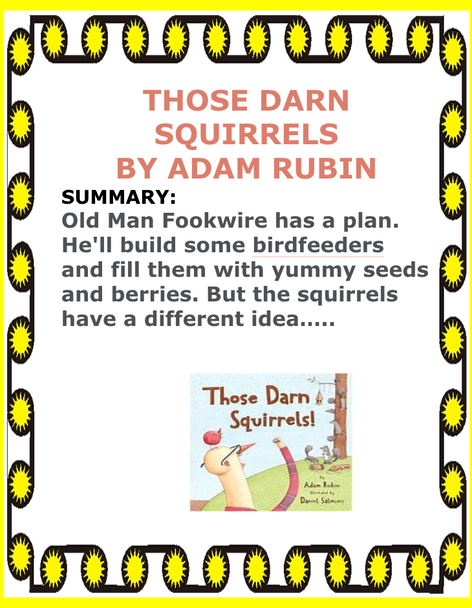 THOSE DARN SQUIRRELS BY ADAM RUBIN READING LESSONS WITH SCIENCE ACTIVITIES