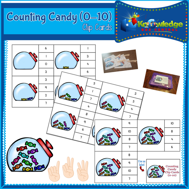 Counting Candy Clip Cards (0-10) 