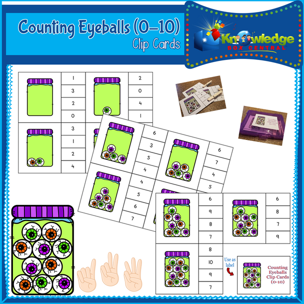 Counting Eyeballs Clip Cards (0-10) 