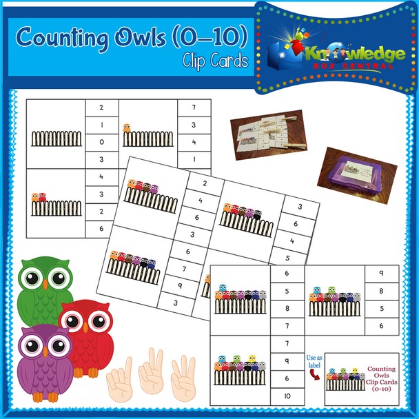 Counting Owls Clip Cards (0-10) 