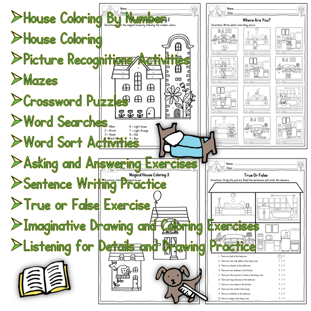 House | Home No-Prep Worksheets