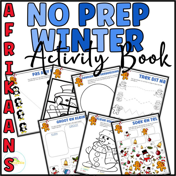 Winter No Prep Math and Literacy Activity Book | Afrikaans Version