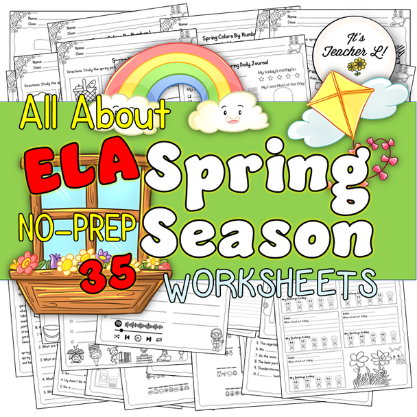 No-Prep ELA Spring Worksheets